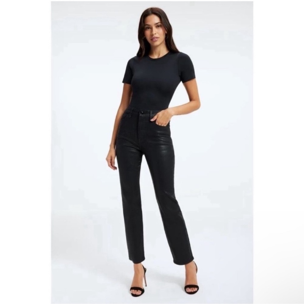 NWT Good American Good Legs High Rise Coated Jeans